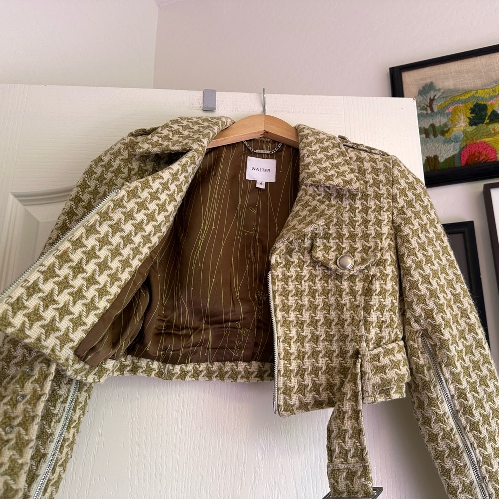 WALTER Cropped Houndstooth Wool Jacket. Size: 4. Excellent condition - Picture 5 of 9